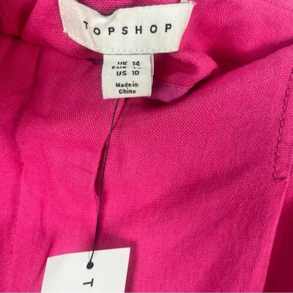2/$30 Topshop Linen Bermuda Shorts Pink sz 10 NWT - Picture 5 of 6
